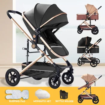 PORIYA Baby Pram Stroller Foldable Bassinet Carriage Infant Travel Pushchair Strollers 1