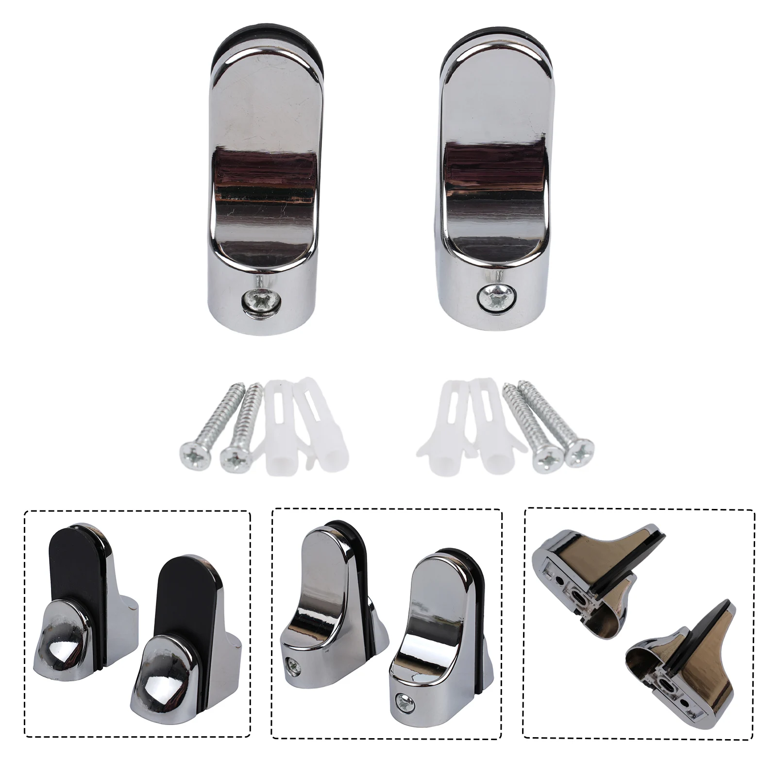 2pcs Adjustable Glass Shelf Holder Clamps 55 X 24 Mm Bathroom Support Clamp Holder Zinc Alloy Glass Clamp Fixed Clip