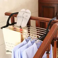 Multi-function Balcony Folding Shoes Towel Drying Rack Laundry Underwear Storage Holder 87HA 2