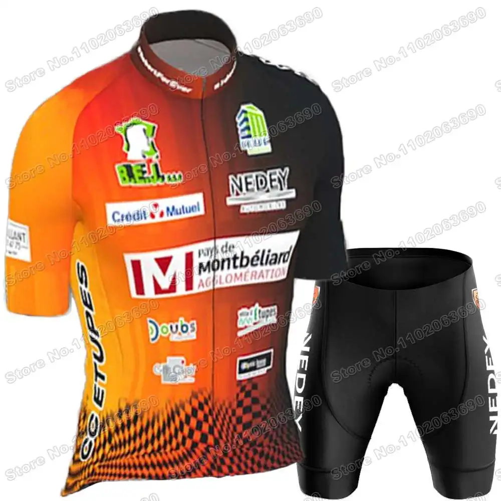 CC ETUPES LE DOUBS PAYS DE MONTBELIARD Cycling Jersey Set Men Cycling Clothing Road Bike Shirts Suit MTB Bicycle Bib Shorts