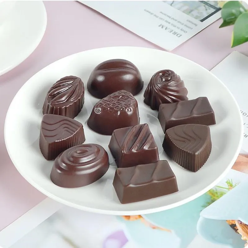 Food Model Simulation Fake Handmade Candy Chocolate Cake 24pc/lot for DIY Doll House Photo Props