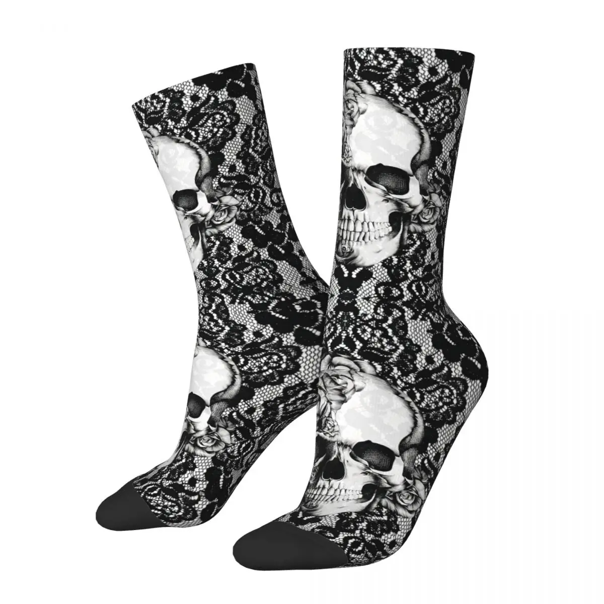 

Gothic Lace Skull Art Socks Travel 3D Print Boy Girls Mid-calf Sock