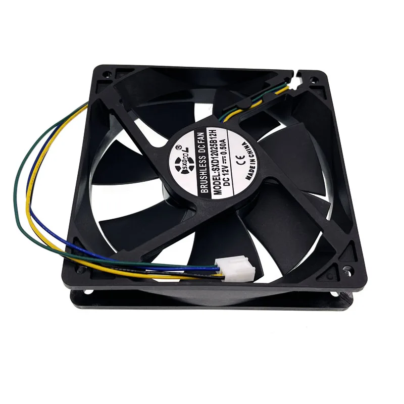 PWM PC CPU 컴퓨터 냉각 팬, 듀얼 볼 베어링, 고속 서버 인버터 쿨러, 4 핀, 120x120x25mm, 12V, 3300RPM, 0.50A, 120mm