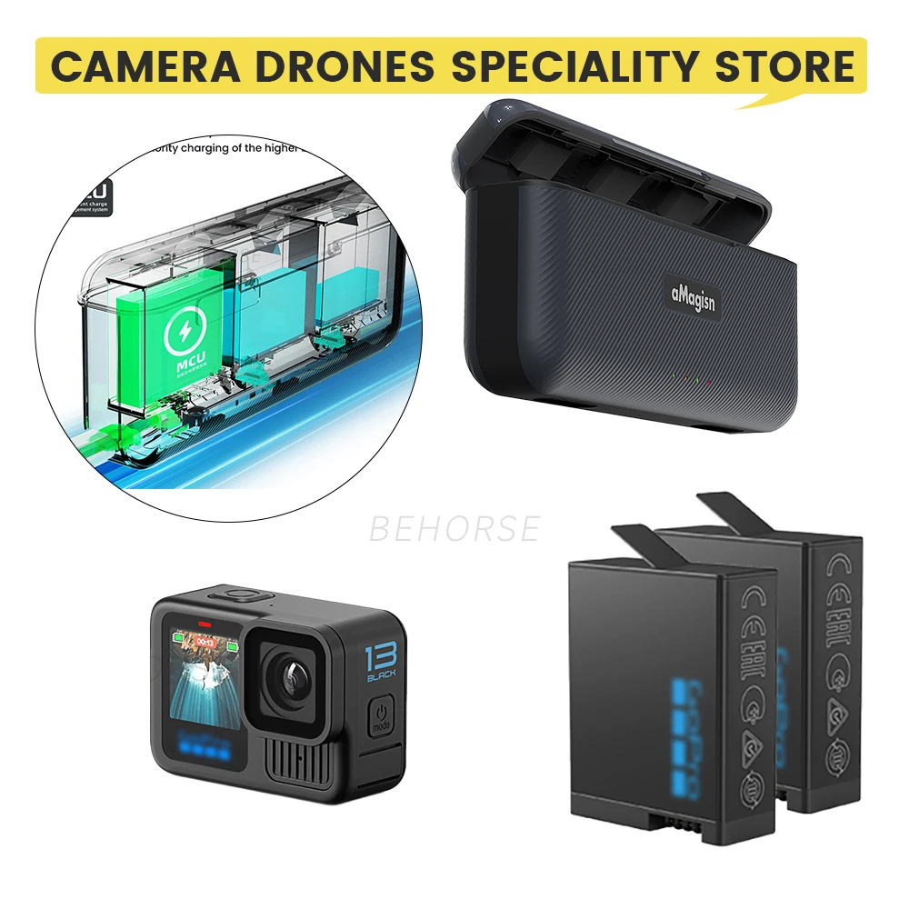 Quick Charge Portable Charging Box For GoPro Hero 13 Fast Charger Charging Case For GoPro Hero 13 Battery Camera Accessories