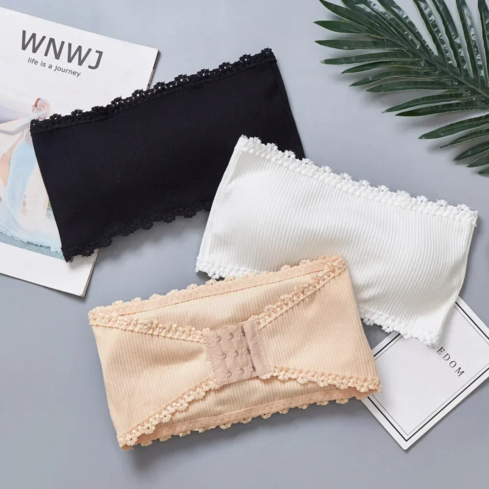 Invisible Strapless Bras Women'S Solid Color Wrapped Chest Sexy Tube Top Underwear Female Beautiful Tank Top Seamless Crop Top