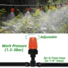25pcs Misting Cooling Adjustable Nozzles w/ 1/4'' Tee for Drip Irrigation Garden Watering System Kit Flower Bonsai Greenhouse 2