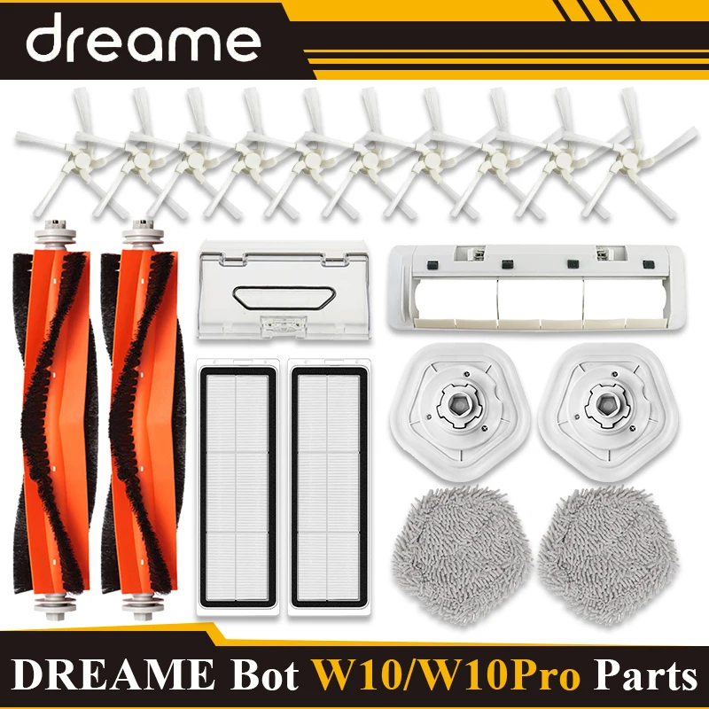 

For Dreame Bot W10/W10pro Robot Vacuum Mop Washable Main Brush HEPA Filter Replacement Self-Cleaning mop cloth Parts