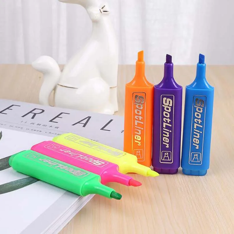 1 PCS 18 Colors Highlighter Marker Pen Water-based Pigment Single Head  Highlight Pen Stationery Office School Supplies