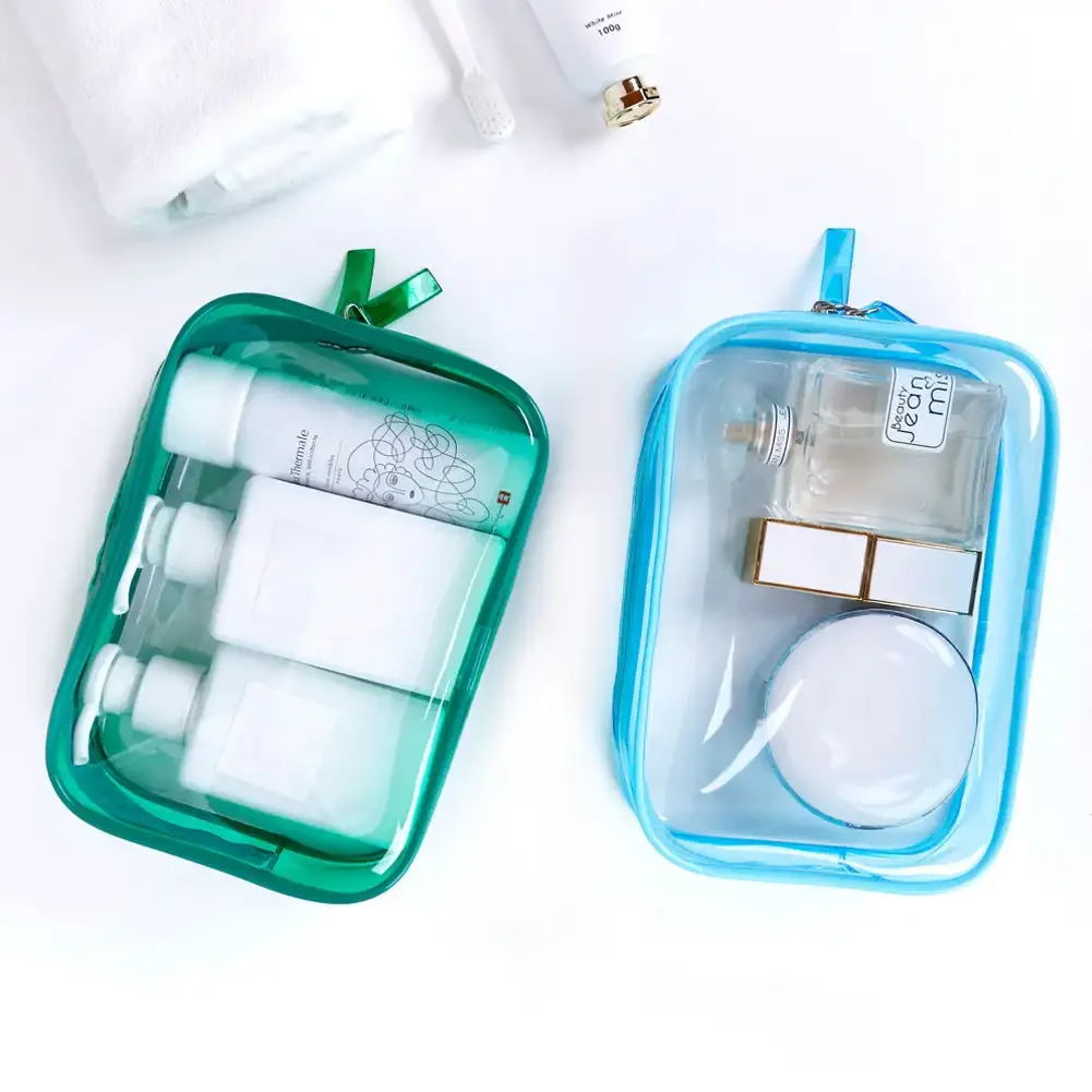 Travel Storage Bag Cosmetic Bags PVC Waterproof Transparent Cases Large Capacity Plastic Zipper Wash Bag Portable Make Up Pounch storage bag cosmetic bag cosmetic storage bag toiletry bag makeup bag cosmetic case product storage bag