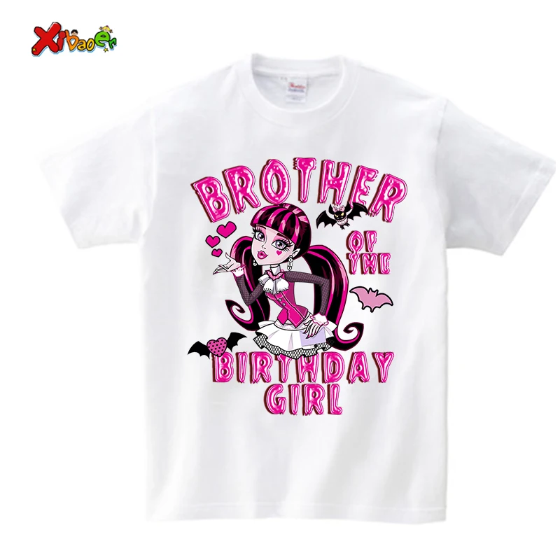 thumbnail image 5 of Camiseta de cumpleaños familiar para niña, conjuntos a juego para niños, fiesta de monstruos, nombre personalizado, apariencia familiar, ropa a juego para bebé, mamá e hija, 5 of 5