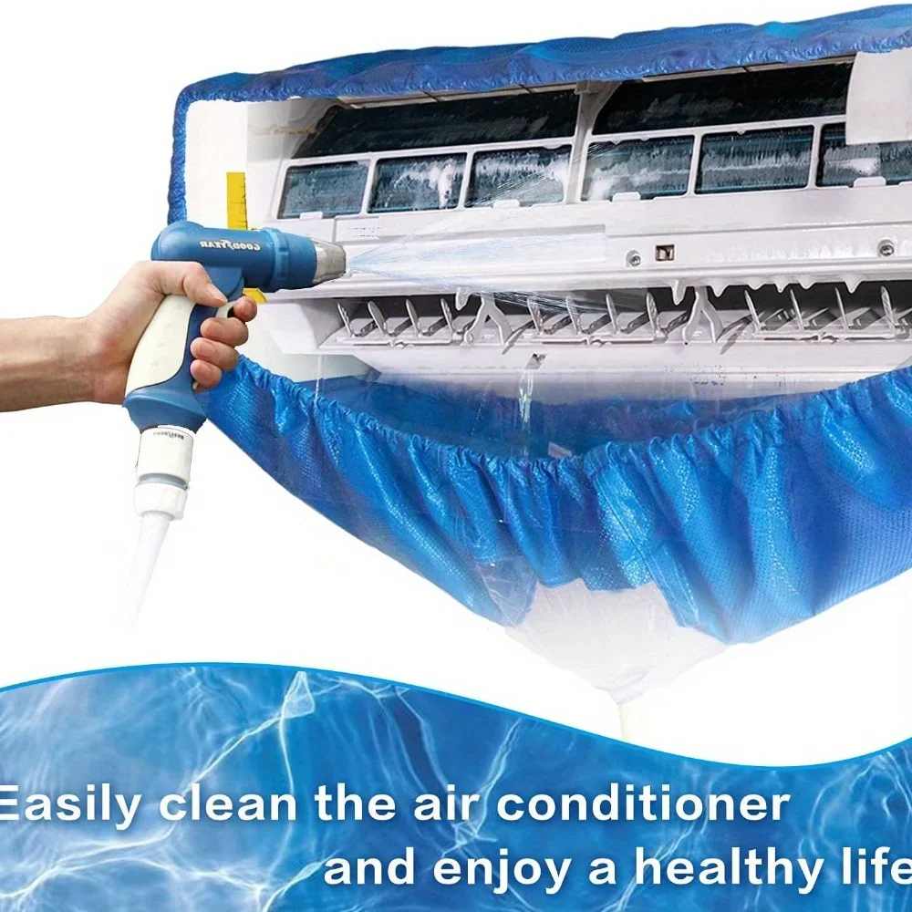 Description Picture 2 of itemLarge 95/130cm Air Conditioner Cleaning Cover Kit Double Thickening Wash Mounted Protective Dust Cleaner Water Bag Support Plate