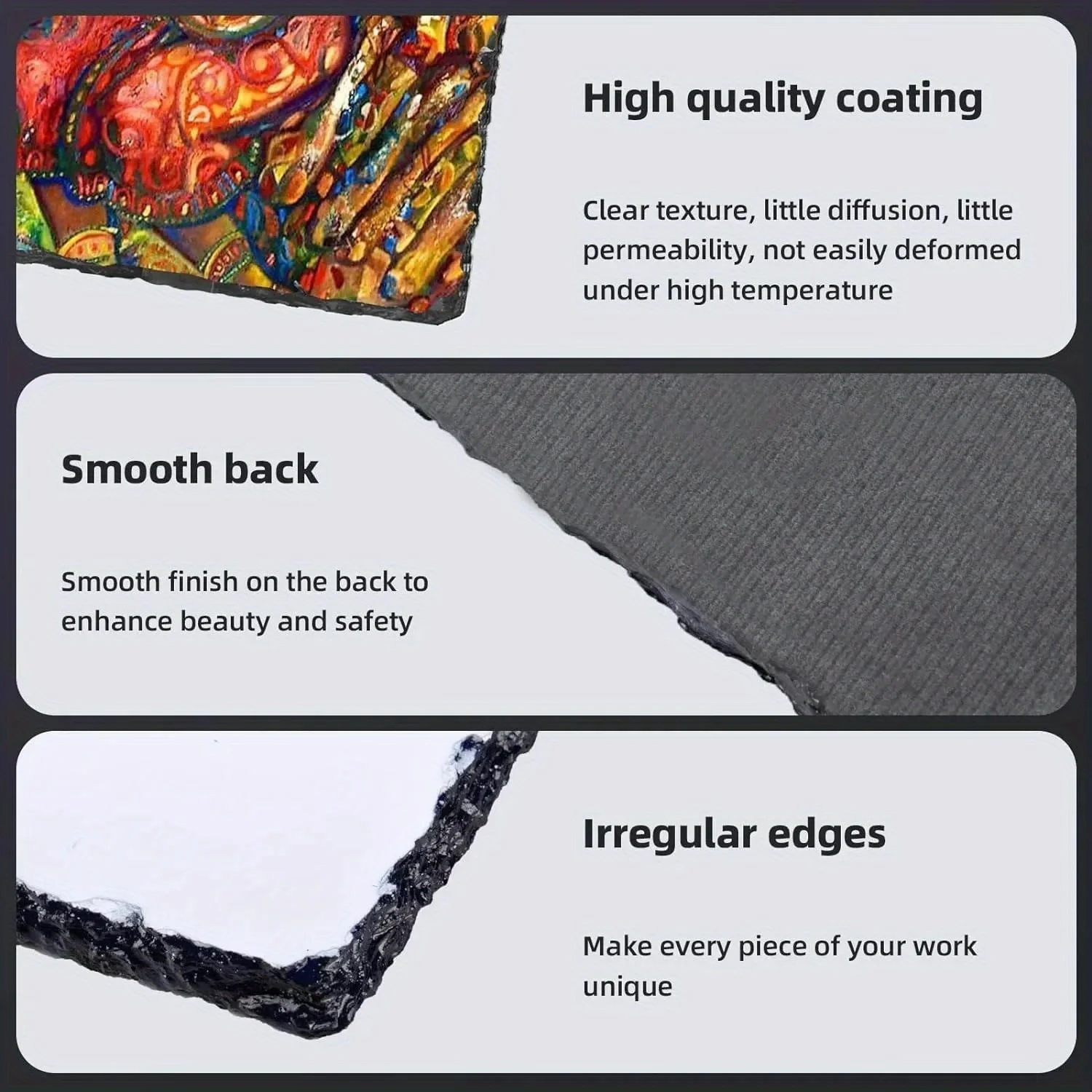 Sublimation Slate Display 1pc Sublimation Slate Blank Personalized Rectangular Heat Press with Stand Heat Tape & Stone Plate