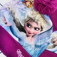 Disney New Autumn and Winter Cute Children Magic Elsa Cartoon Scarf Hat glove three-piece Warm Boy Girl Child christmas hat 6