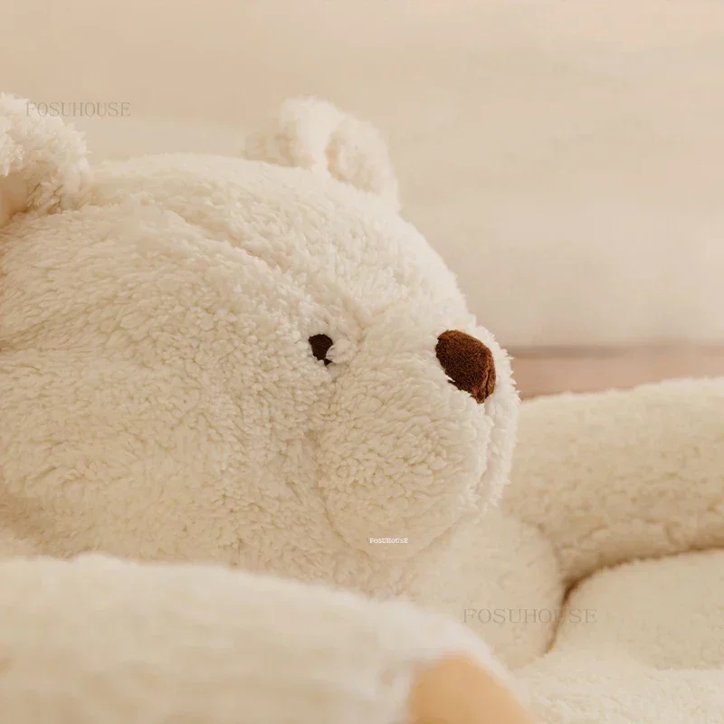 Nordic Plush Children's Sofas Living Room Bedroom Children's Armchair Creative Furniture Little Polar Bear Child Sofa