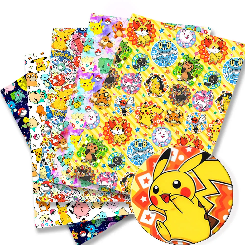 

Покемон мультфильм ткань 140*50 см ручная работа шитье лоскутное стеганое детское платье Домашний лист печатная ткань шитье детская ткань