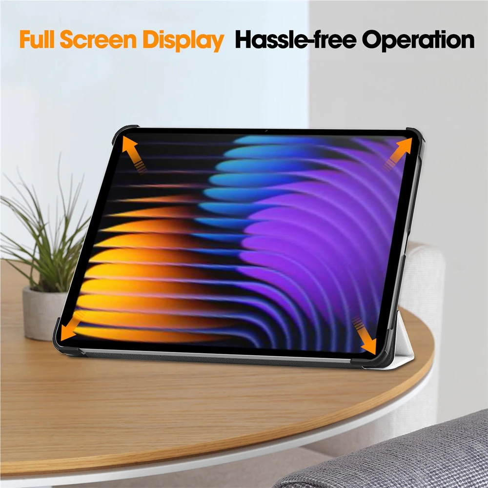 Magnetic Tri-Folding Stand PU Leather Tablet Case
