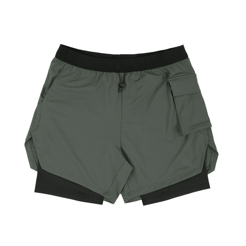 Summer Multi Pocket Zipper Summer Double Layer 2-in-1 Men's Shorts Jogger Outdoor Exercise Fashion Sports Pants