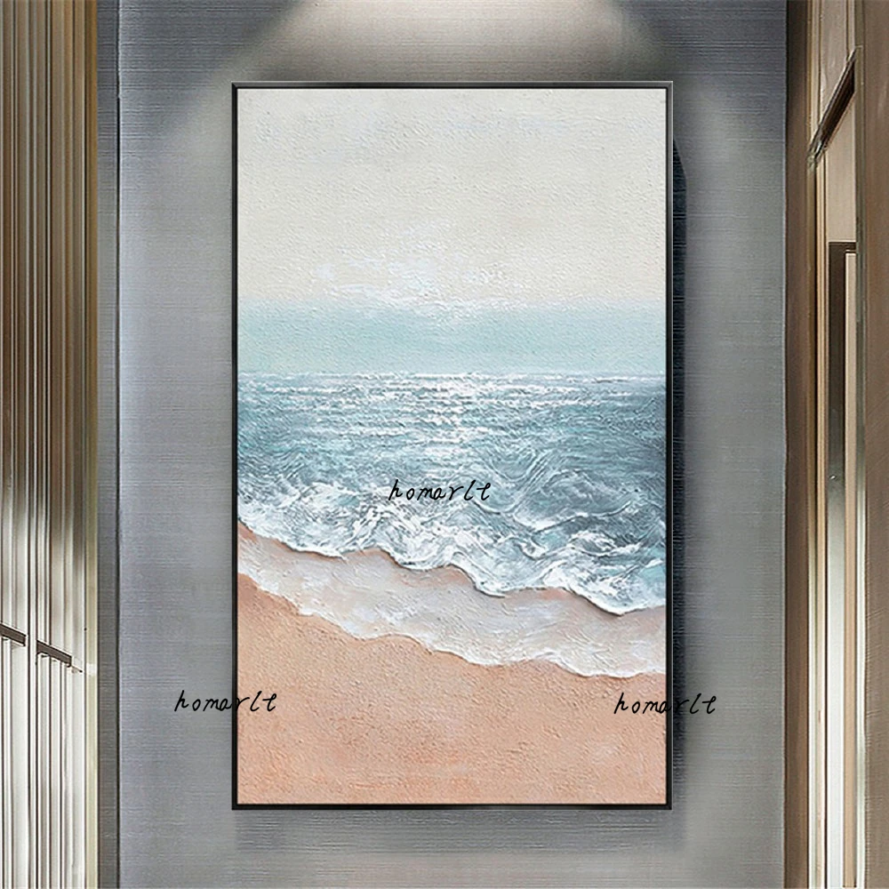 

Modern New Home Decor Wall Seascenery Picture Pure Handmade Abstract Oil Painting On Canvas Indoor Hang Pictures For Living Room