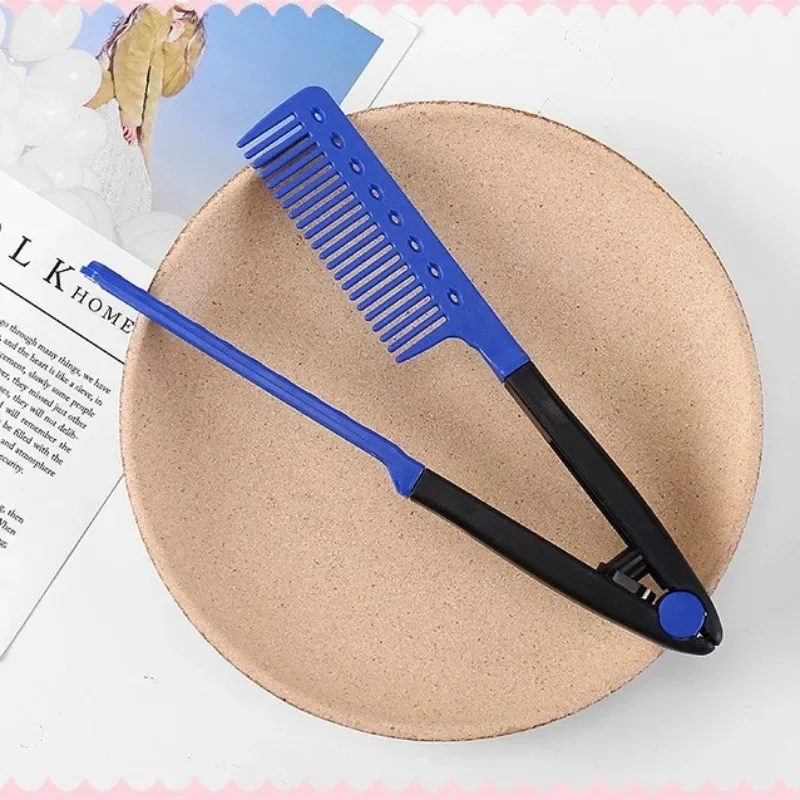 Professional V-Shaped Straightening Brush for Real Hair and Salon Use