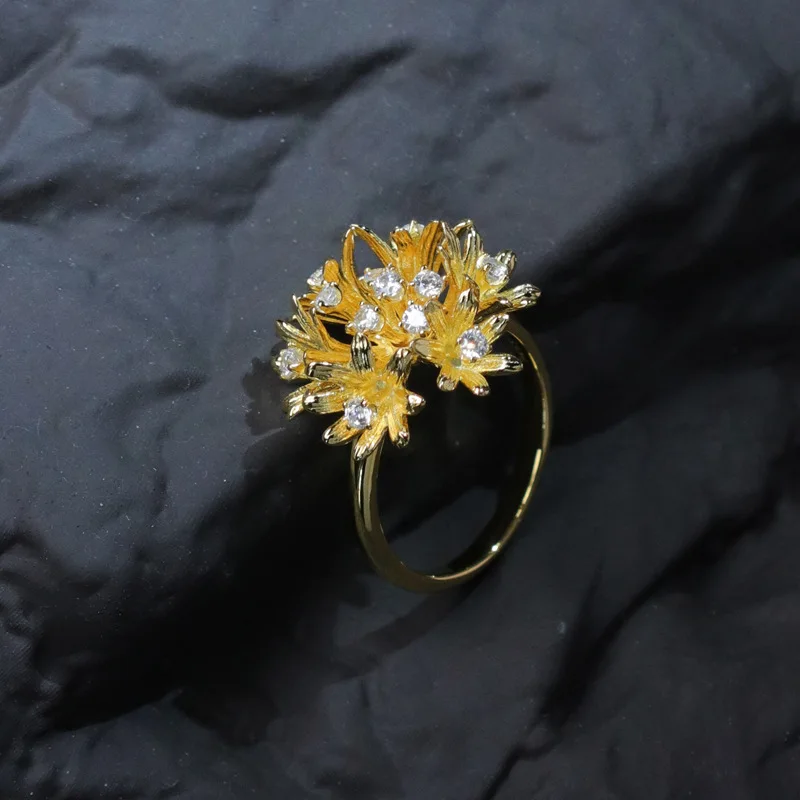 

Знакомство счастья, Стерлинговое Серебро, васильковый цветок, искусственное роскошное цветочное романтическое в стиле Ins, Открытое кольцо в естественном стиле