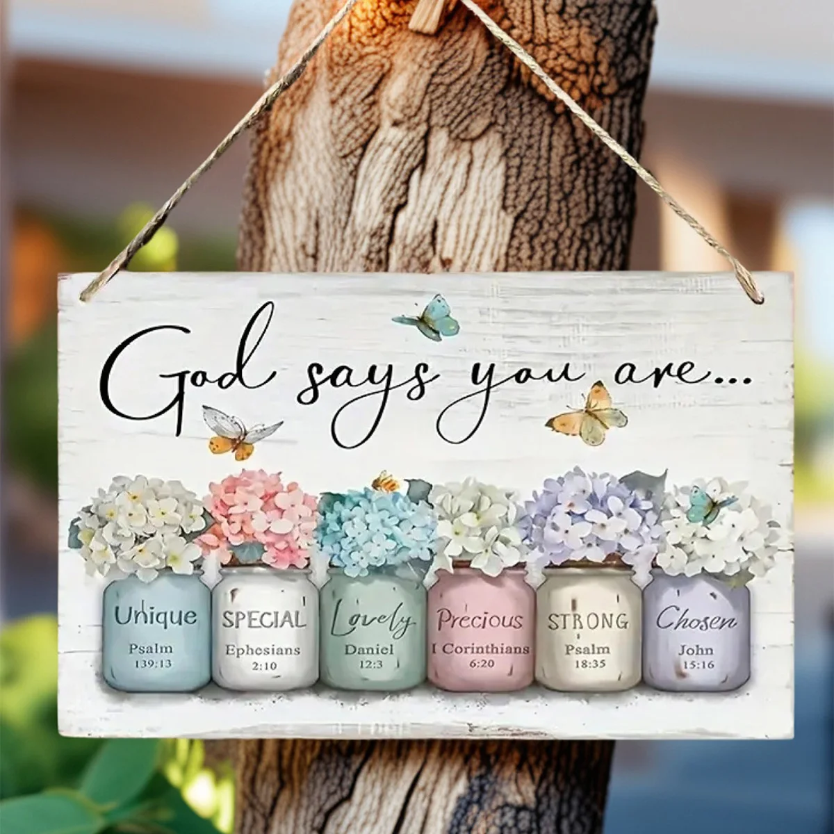 1PC, a colorful modern-style inspired Bible scripture pendant, a lightweight wooden decorative signboard