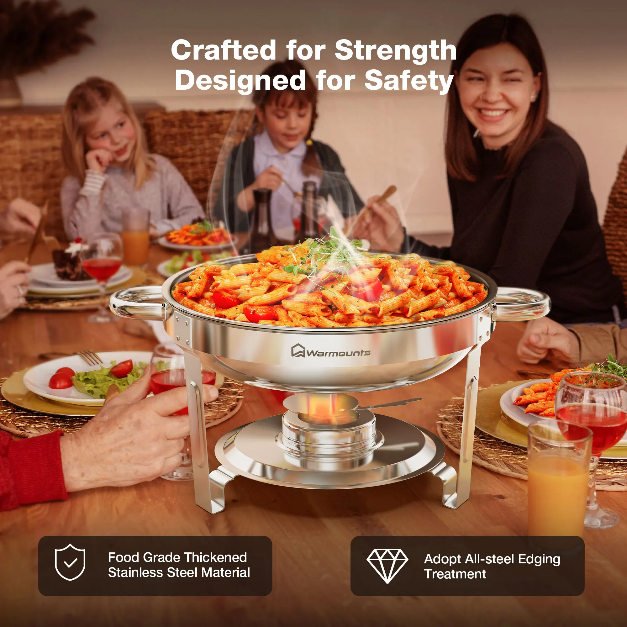 Stainless Steel Chafing Dishes for Buffet and Party Food Warmers