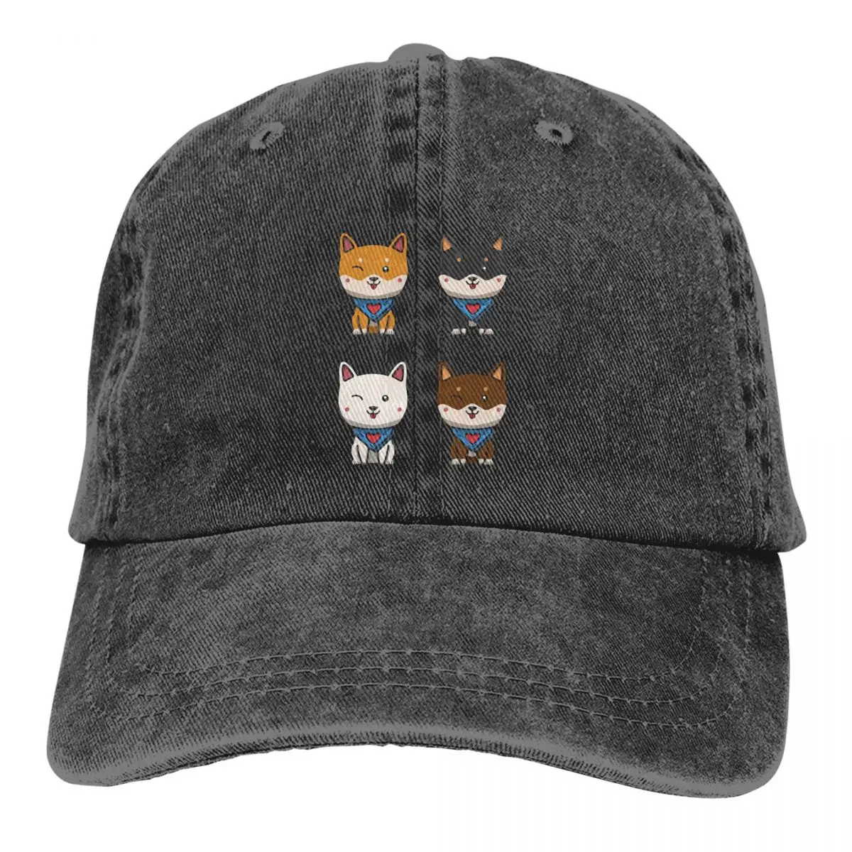 Cute Shiba Inus Blinking Baseball Caps Peaked Cap Japanese Cartoon Sun Shade Hats For Men