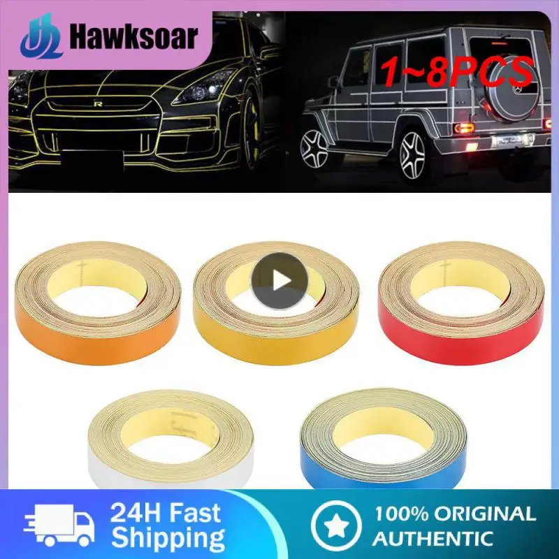 

1 ~ 8 шт., светоотражающие наклейки 5 м x 1 см