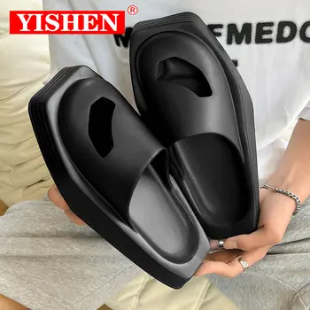 YISHEN 남성용 신상 트렌드 슬리퍼, 청키 신발, 미끄럼 방지 샤워, 목욕 슬라이드, 수영장 집 커플 샌들, Chausson Pour Hommes