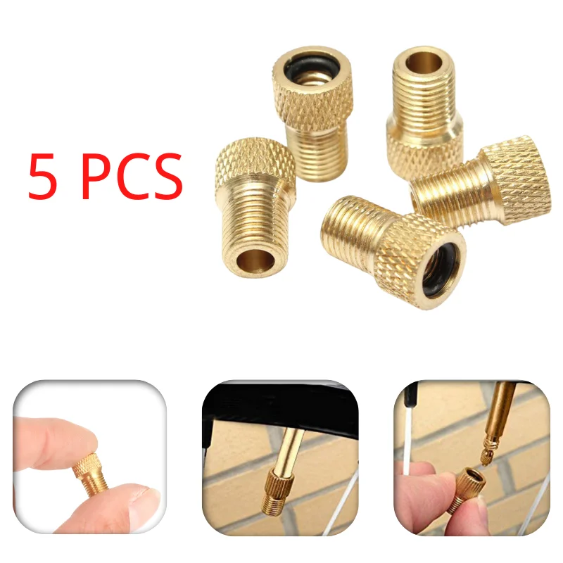 

5Pcs Wheel Tire Transfer Valve Adapter Presta To Schrader Cinverter Road Bike Cycle Bicycle Punp Tube