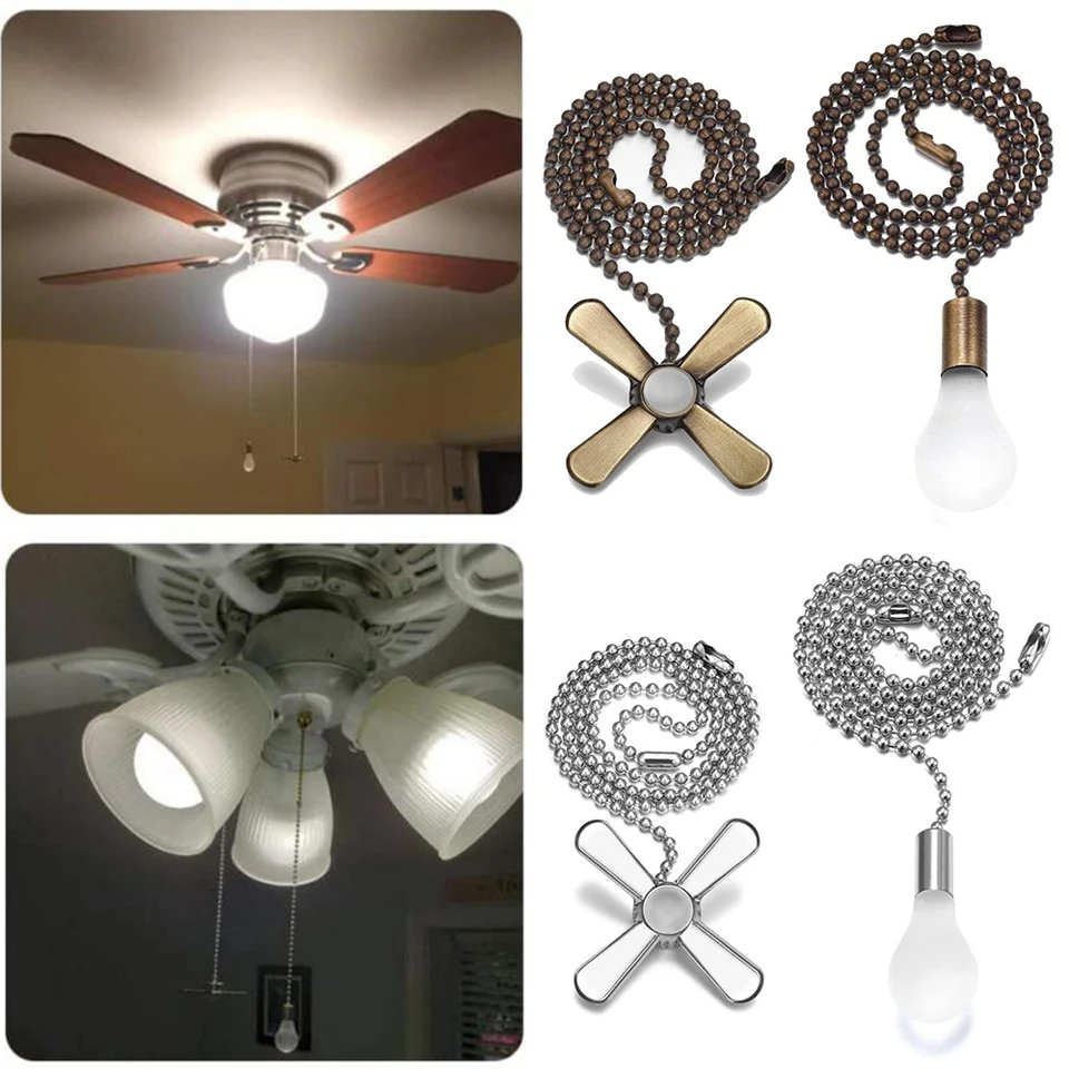 2 Catene Per Ventilatore A Soffitto TWDRTDD Con Ciondoli – Cristallo Trasparente, Lunghezza 15,2 Cm