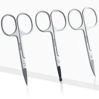 New Facial Hair Scissors Rounded Stainless Steel Mustache Nose Hair Beard Eyebrows Eyelashes Trimming Multifunctional Clippers 2