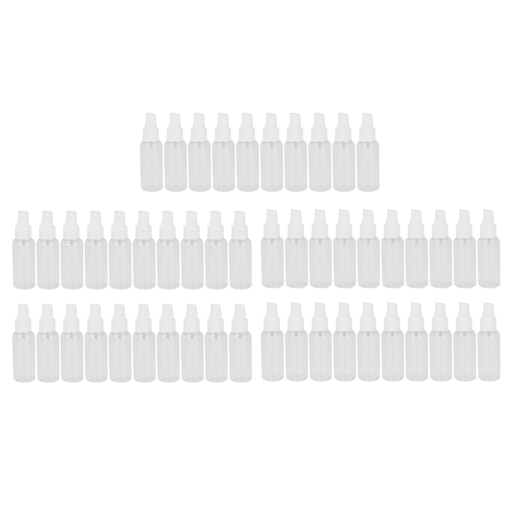 

50 Pieces 50Ml Spray Bottles Plastic Empty Refillable Atomiser Transparent