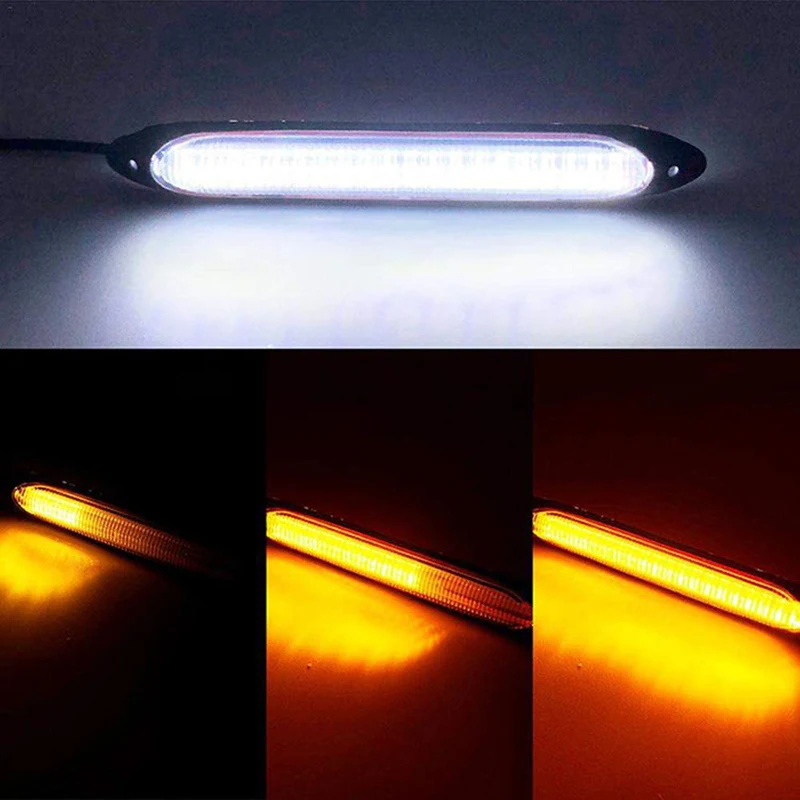 2pcs Newest LED Car DRL Daytime Running Lights Auto Flowing Turn Signal Guide Strip Headligh Car Styling Accessories 12V