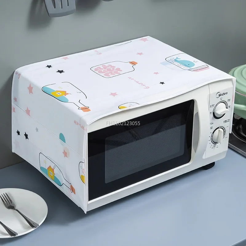 Cartoon Graphics Printed Cute Microwave Dust-proof Oven Cover Hanging Bag Dust-proof Cover Microwave Protective Cover