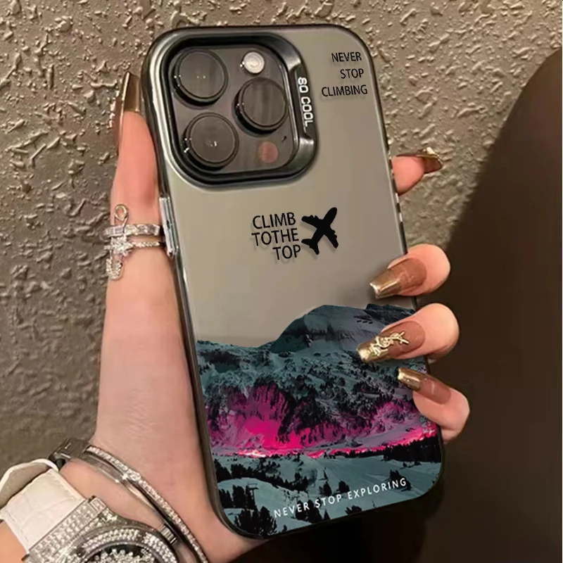 Luxury Mountain Peak Aircraft Shockproof Phone Case - Stylish and Durable Cover