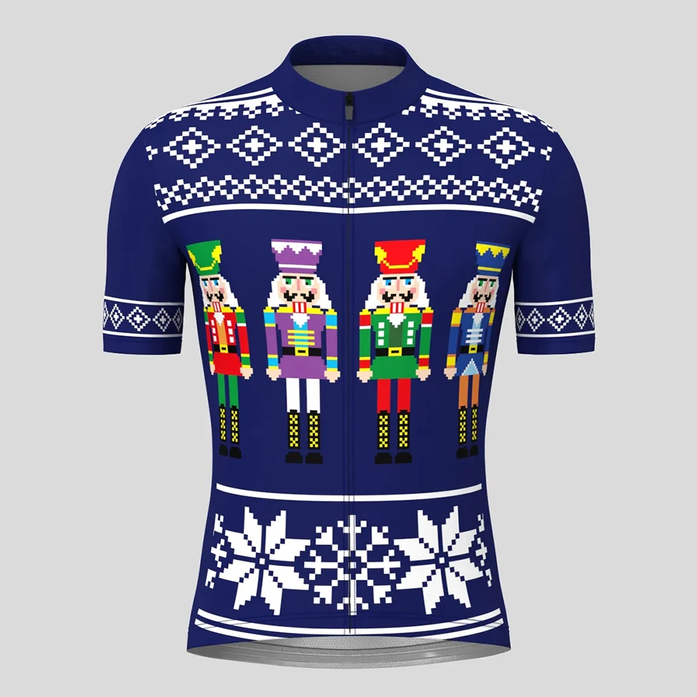 

Productschristmas Sweater Nutcrackers Cycling Jersey Short Sleeve Bike Shirt Bicycle Wear Mountain Road Clothes MTB Clothing