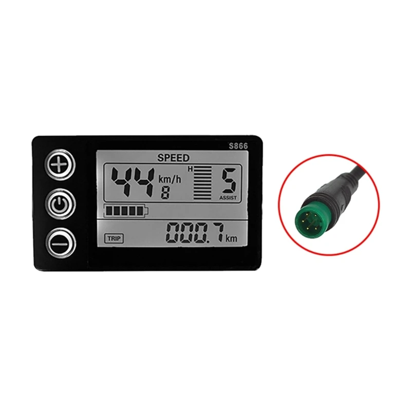 

BF88 S866 Controller Panel Dashboard 24V/36V/48V Waterproof Plug LCD Display