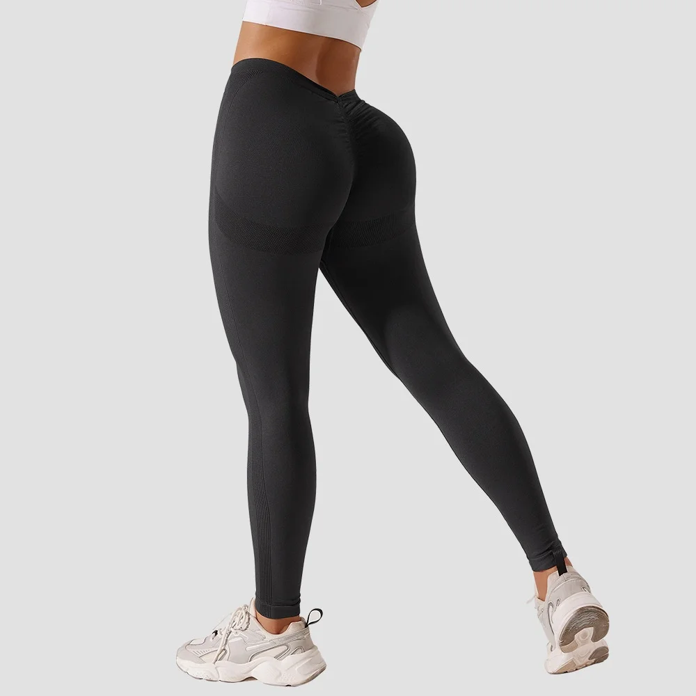Peach Butt Lifting Yoga Pants Women's Back V Waist High Waist Running Fitness Tight Sports Pants