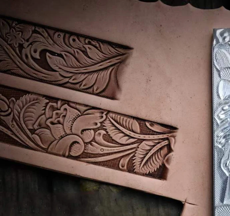Used to make leather belts printed stamp molds for leather product decoration Rose flower Tang grass pattern leather stamp punch