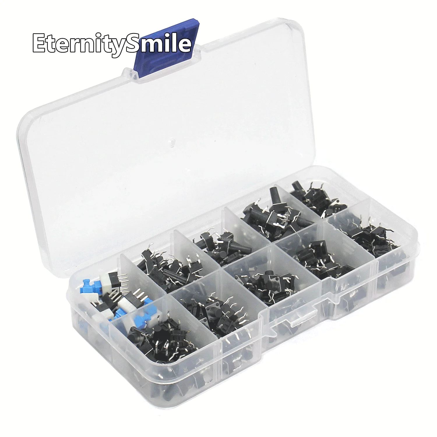 180Pcs 10values 6*6*4.3/5/6/7/8/9.5/11/12/13H tact switch tactile push button switch kit micro key tactile push button switch
