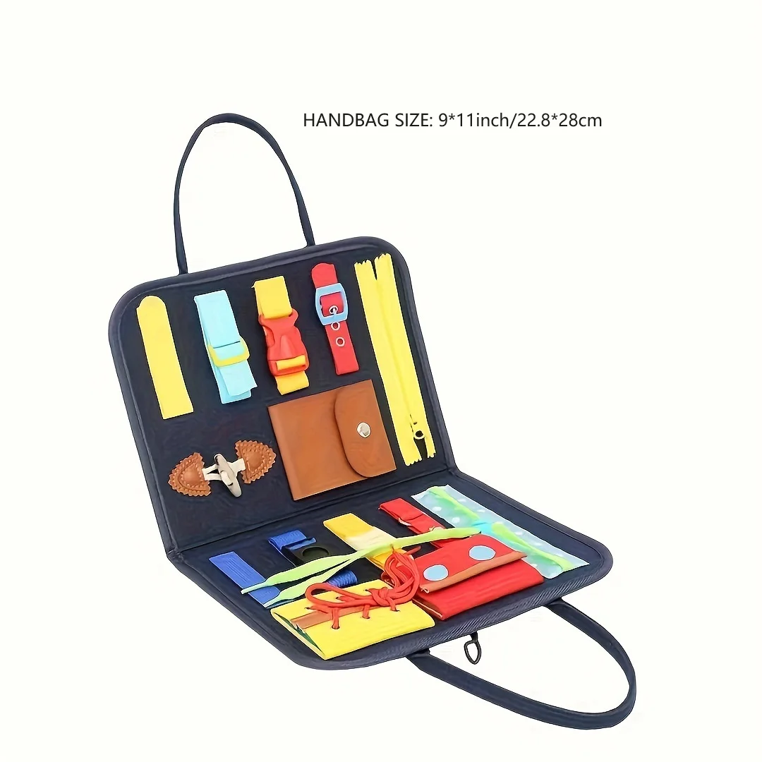 Монтессорі Busy Board Навчальна діяльність Розвиваюча сенсорна дошка Fine Basic Dress Motor Skills Travel Toy Gift for Boys Girls