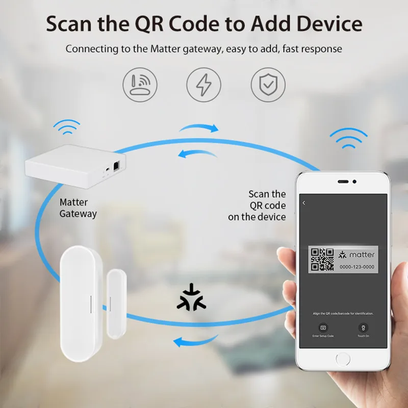 Tuya Matter Thread 도어 윈도우 센서 USB 전원 스마트 홈 무선 감지기 HomeKit Alexa Google Home SmartThings와 함께 작동