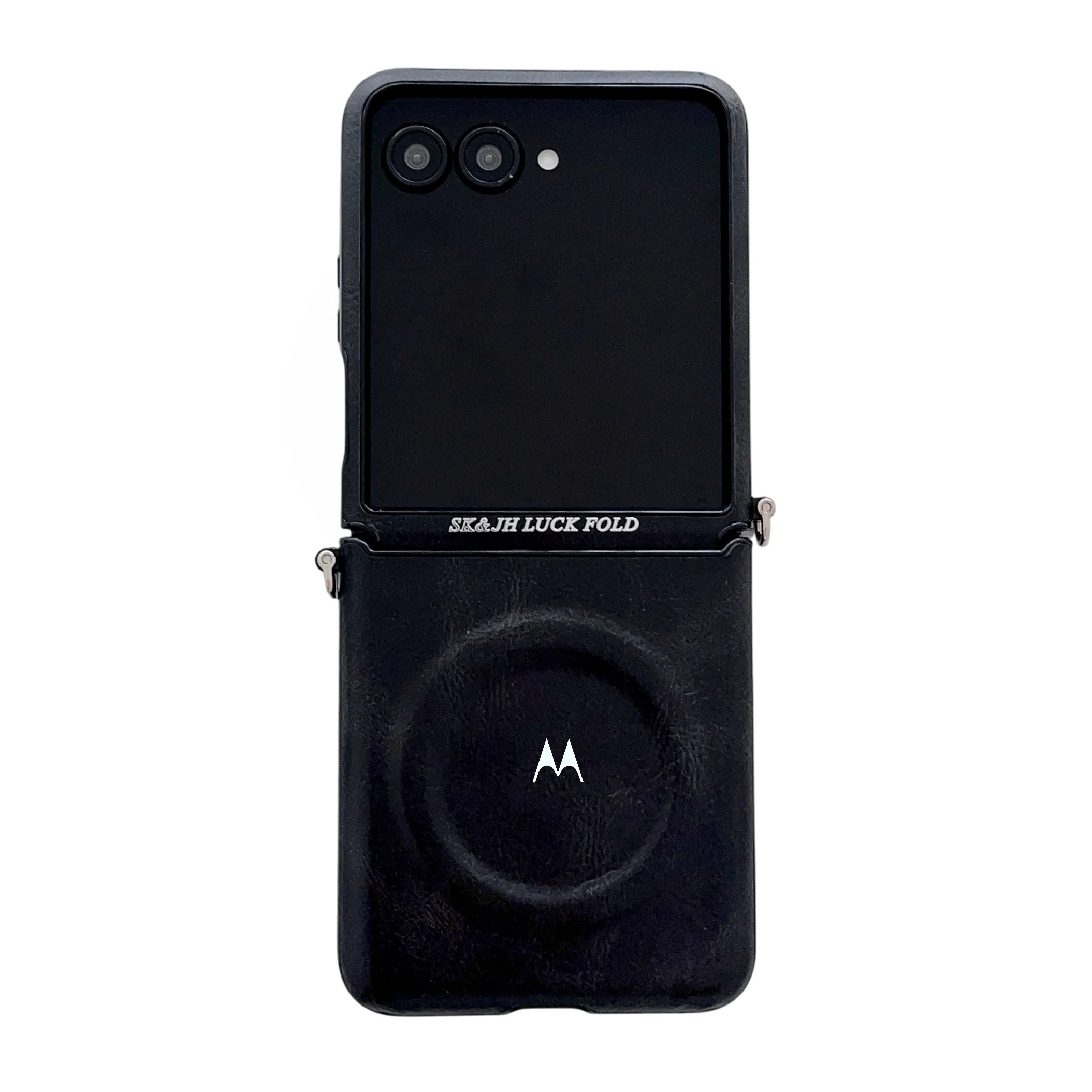 Retro Luxury Plain Leather Flip Phone Case with Lanyard - Original Cover
