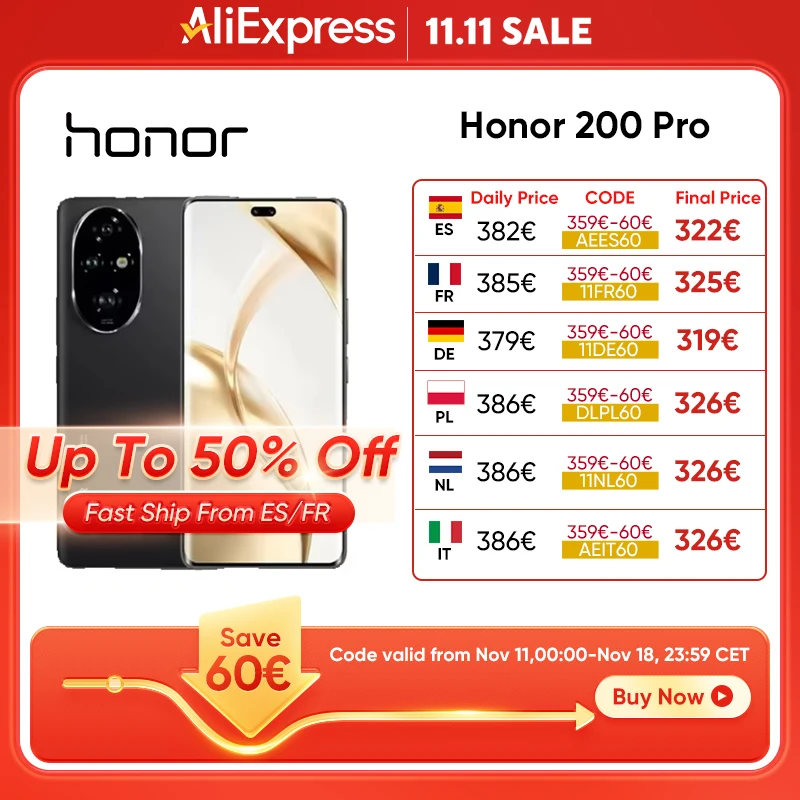 Smartfon Honor 200 Pro z EU za $408 / ~1697zł