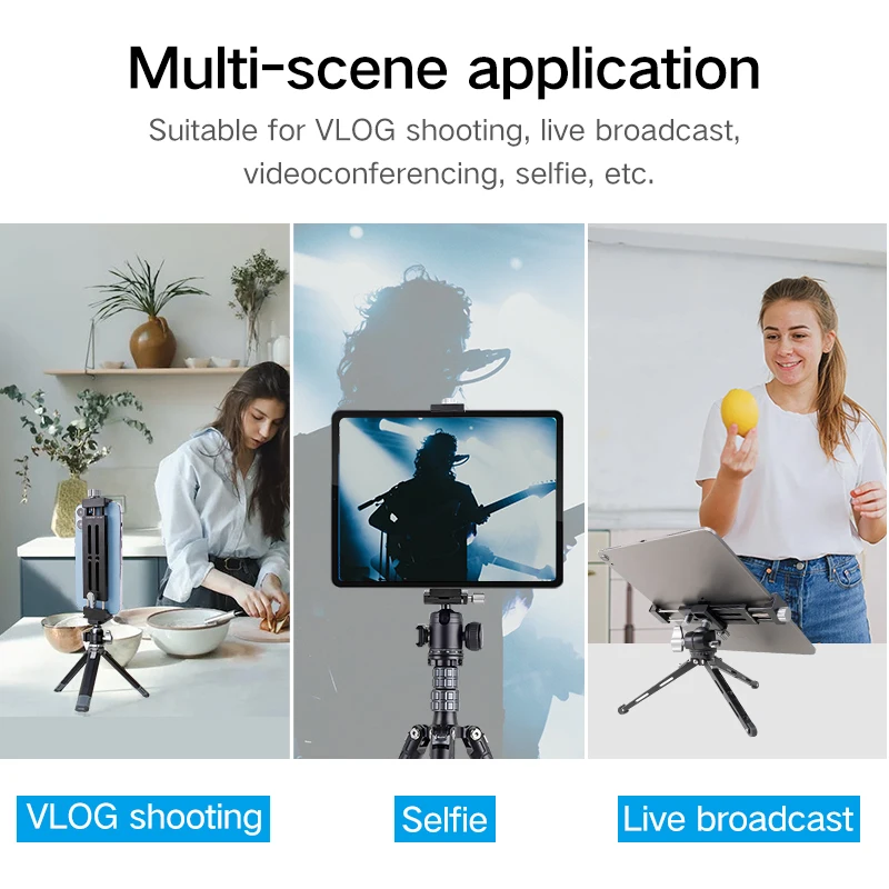 cell phone tripod mount camera tripod mount camera mount bracket camera screw mount screw mount adapter phone mount holder Cimapro CP-12S Universal Aluminum Tablet Tripod Mount With 1/4 Screw Cold Shoe For 135MM-335MM iPad