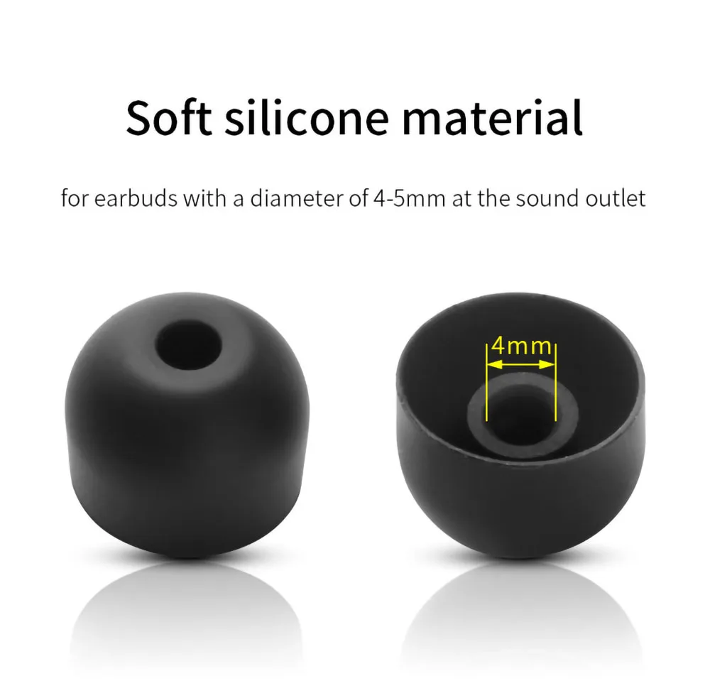 6Pcs for Edifier TWS1/TWS1 Pro Earbuds Eartips for X3/X5/Minibuds TWS Earphone Silicone Ear Tips Soft Earplugs 4-5mm