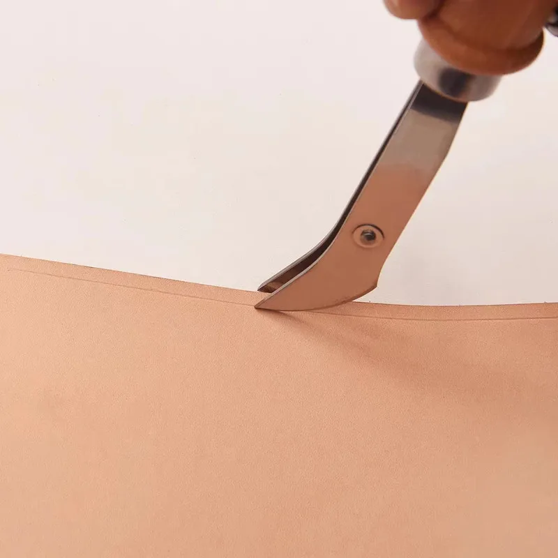 Adjustable Leather Edge Creaser Scriber Crimping Scalloped Crimper Wood Press Line Craft Tool For DIY Handmade Stitching Groover leather tool,leather working tools