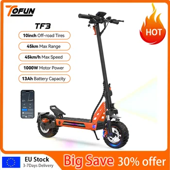 TOFUN TF3 Scooter Elettrico 1000W Motore 48V13Ah Batteria Per Adulti Sport Strada Montagna E-Scooter Pneumatici Da 10 Pollici Neve Pieghevole EScooter