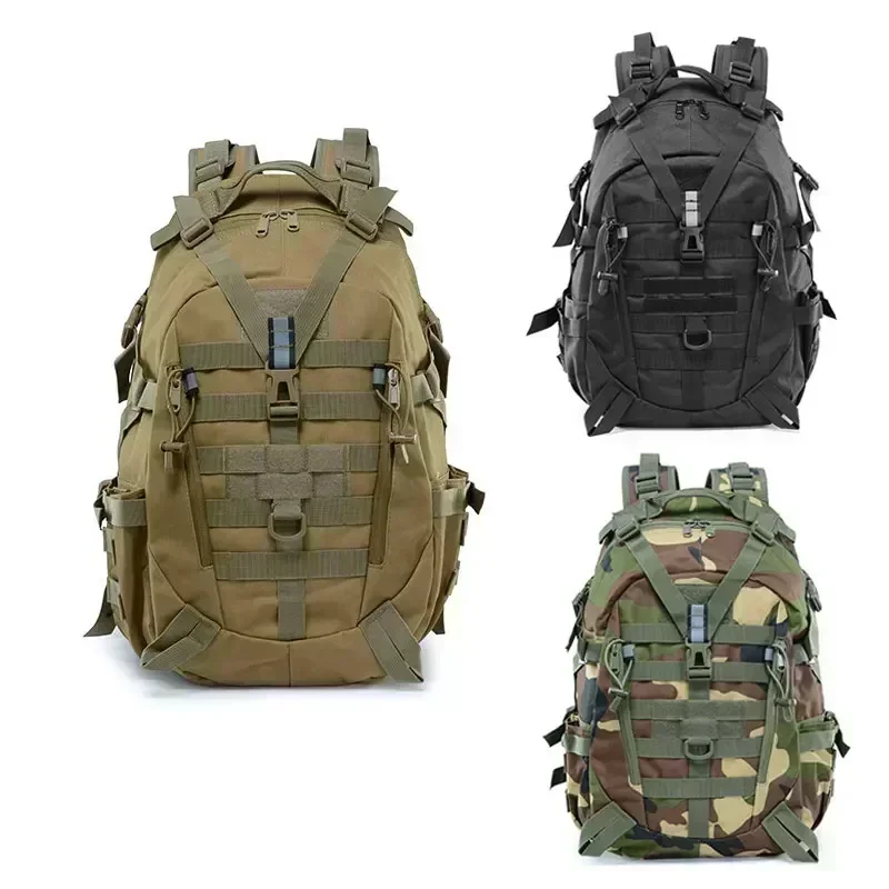 40L Outdoor Reflective Shoulder Bag Camping Backpack Men's Bag Travel Bags Molle Climbing Rucksack Hiking